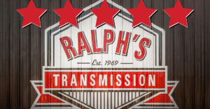 The Ralph's Transmission logo on the tin of their location.