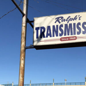 The older Ralph's Transmission logo and sign.
