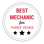 Best Mechanic for Three Years badge.