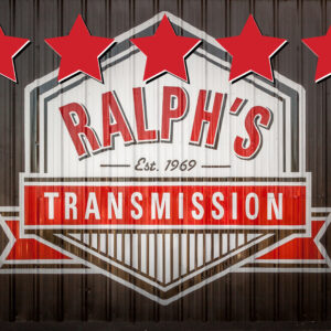 Five stars in front of the Ralph's Transmission, established 1969.