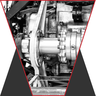 A black and white image of a non-modern transmission.