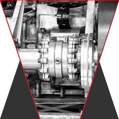 A black and white image of a transmission.