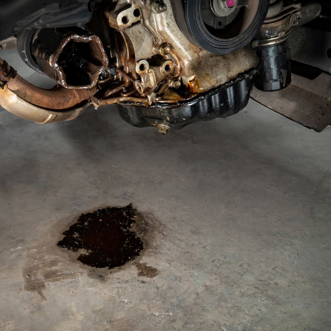 vehicle leaked fluid on garage floor