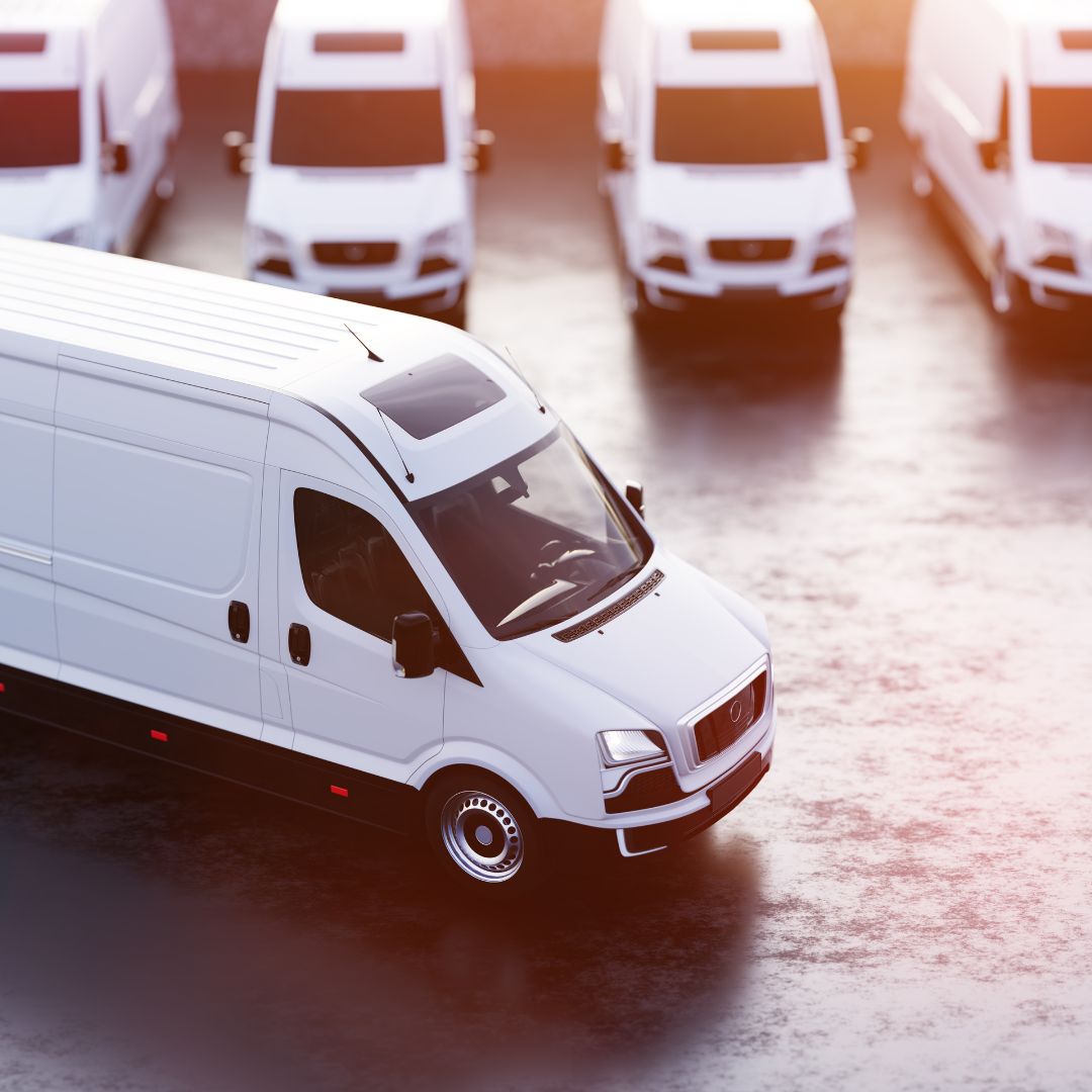 Fleet of white vans